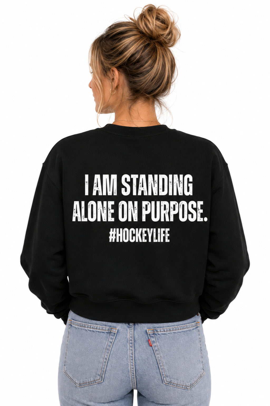 I STAND ALONE UNISEX CREWNECK HOCKEY SWEATER