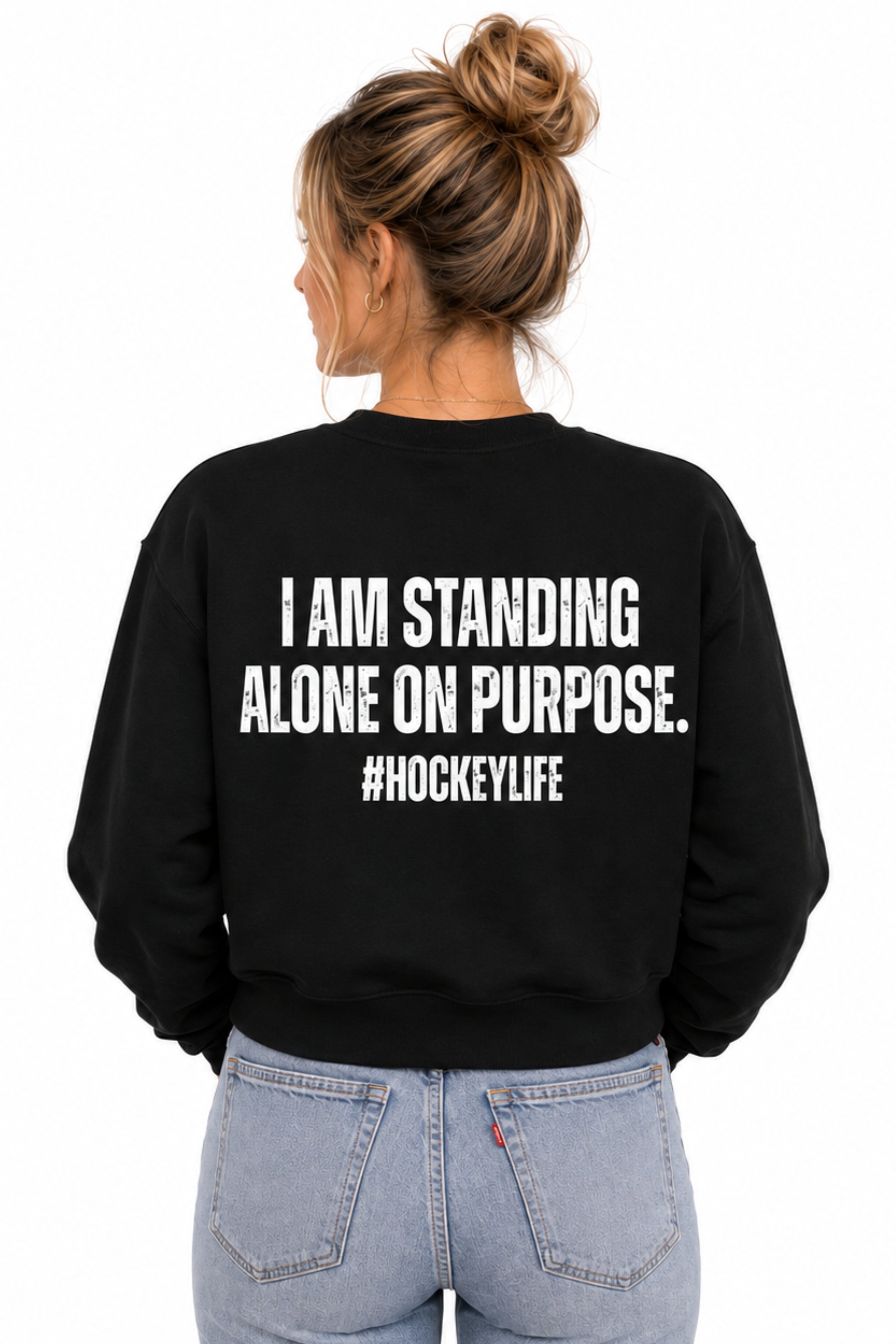 I STAND ALONE UNISEX CREWNECK HOCKEY SWEATER