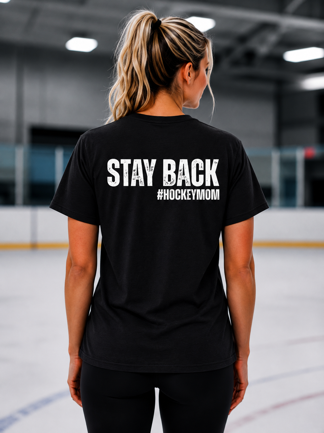 STAY BACK - HOCKEY MOM T-SHIRT