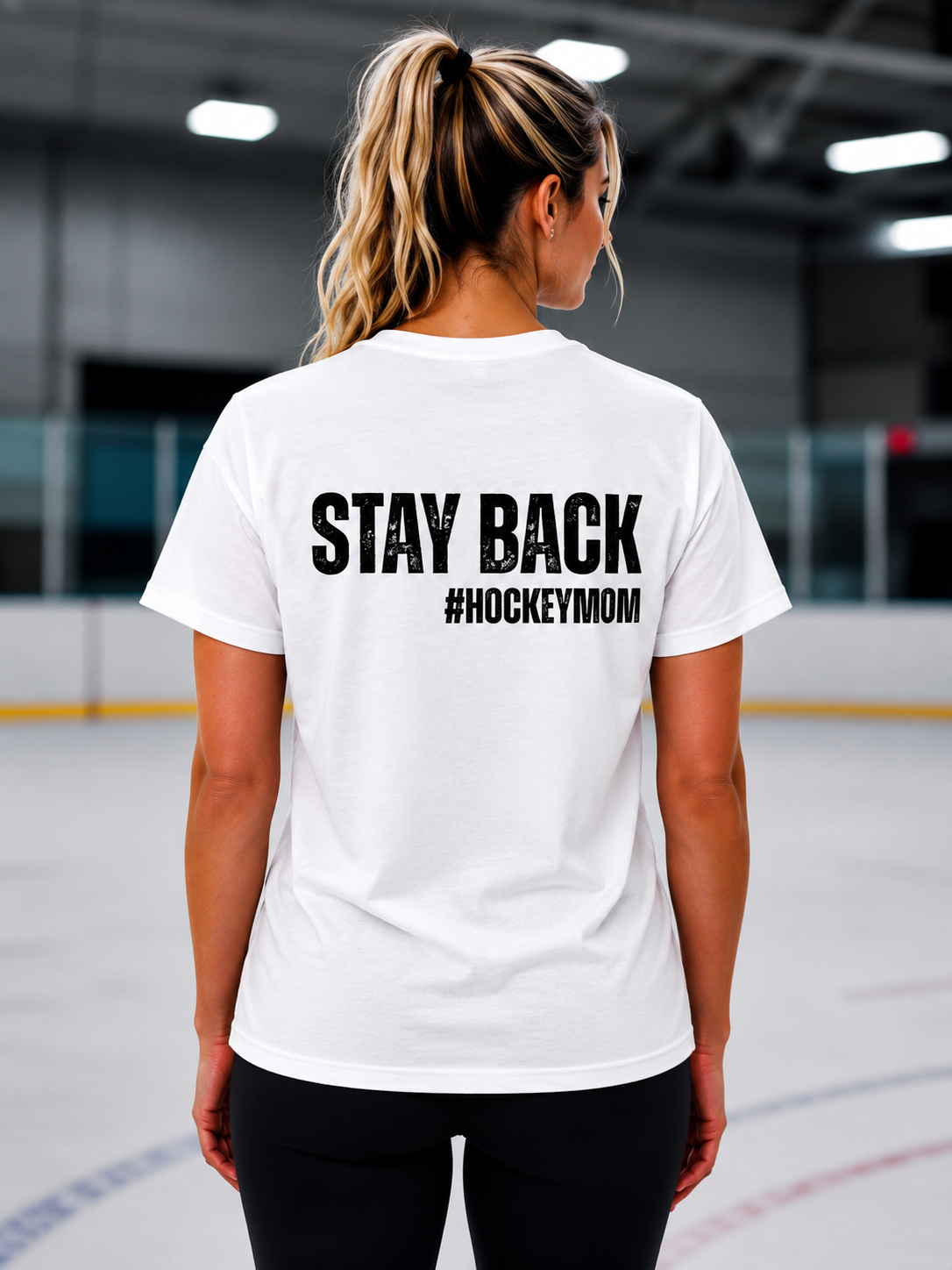 STAY BACK - HOCKEY MOM T-SHIRT