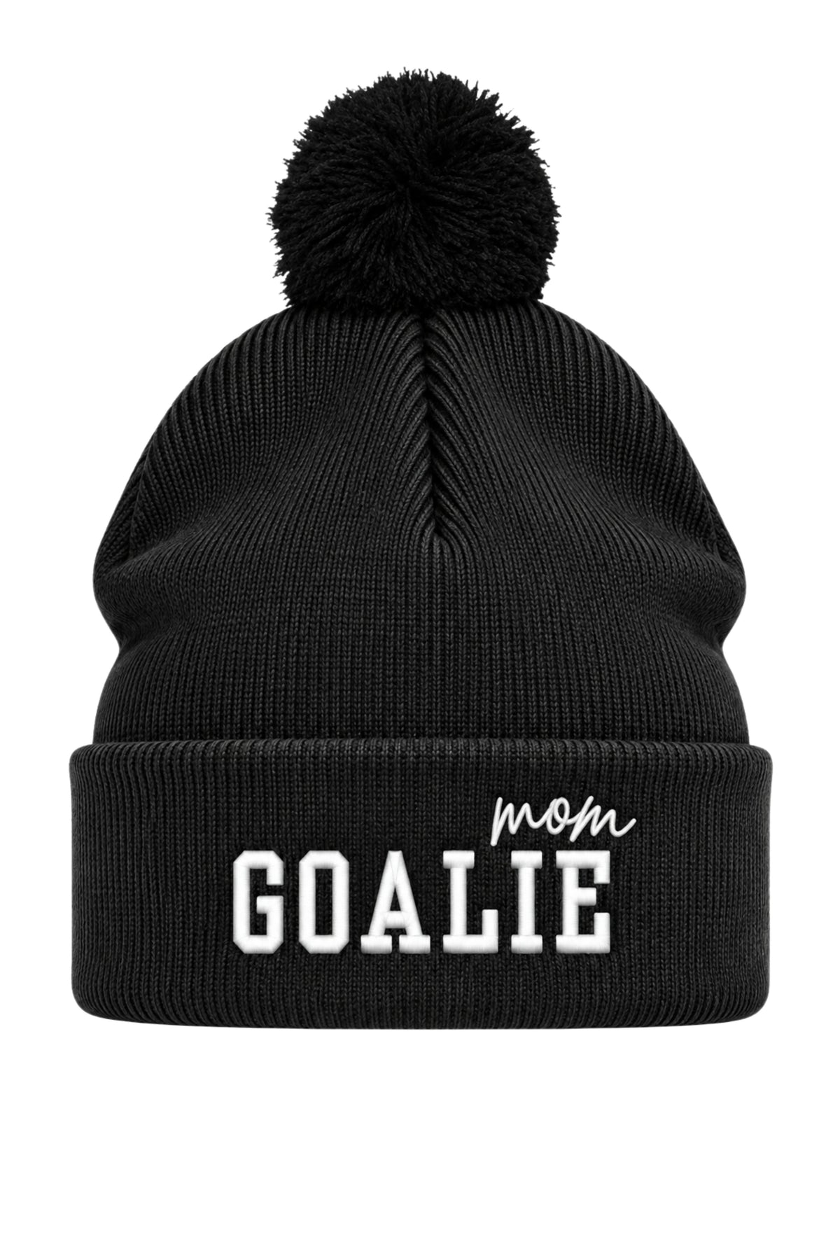GOALIE MOM - HOCKEY BEANIE WITH POM POM