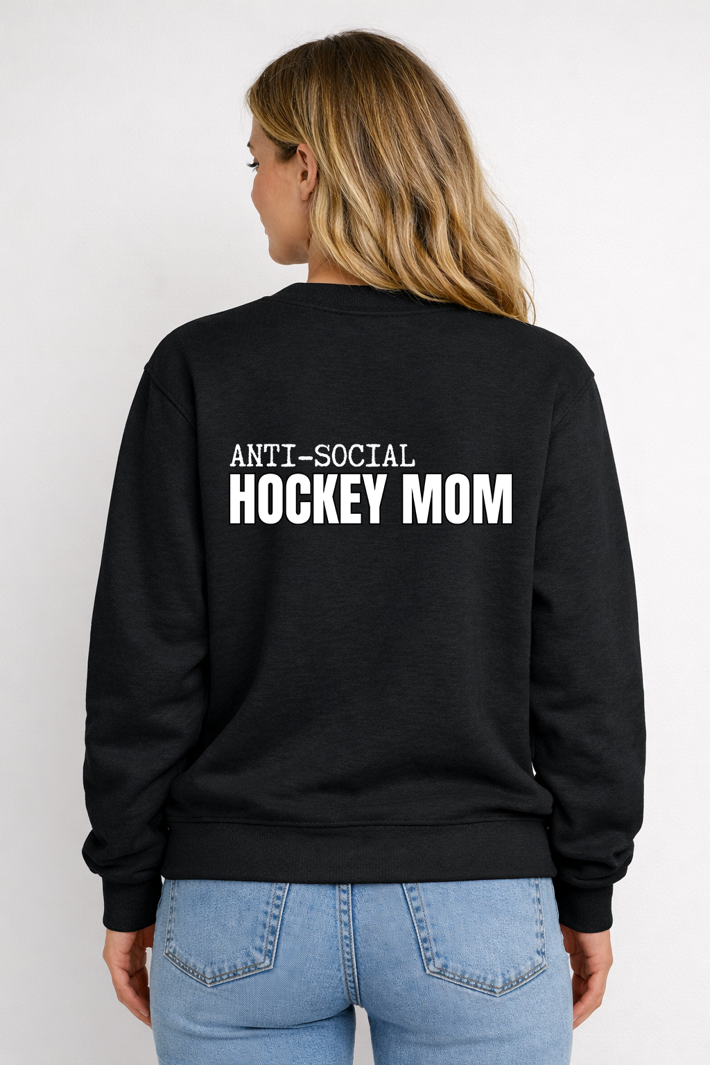 ANTI SOCIAL HOCKEY MOM CREW NECK SWEATER