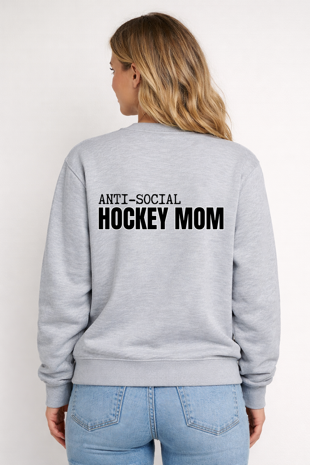 ANTI SOCIAL HOCKEY MOM CREW NECK SWEATER
