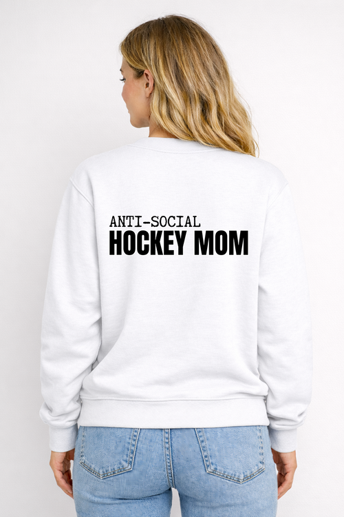 ANTI SOCIAL HOCKEY MOM CREW NECK SWEATER